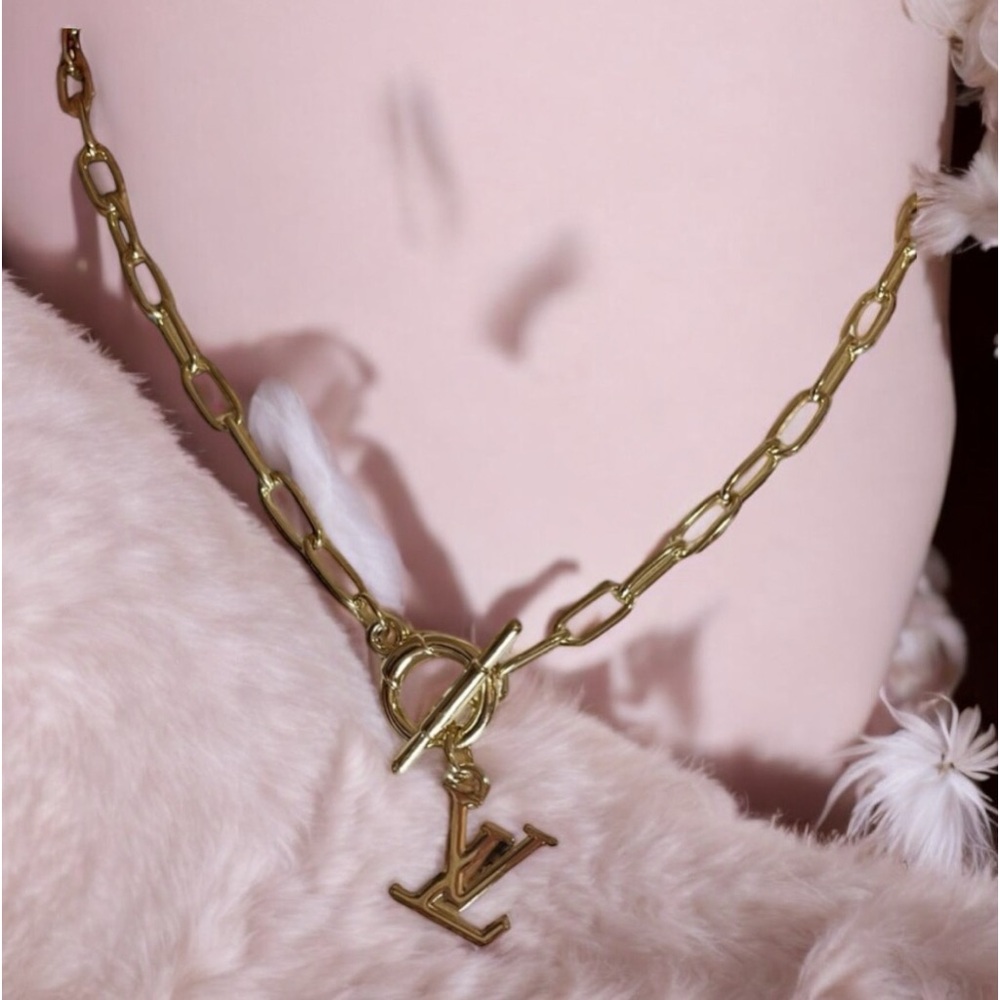 Stamped Louis Vuitton Authentic Upcycled LV charm necklace